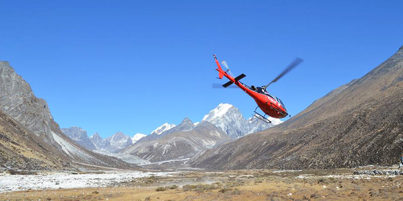 Everest base camp helicopter landing tour