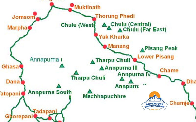 jomsom trek nepal map